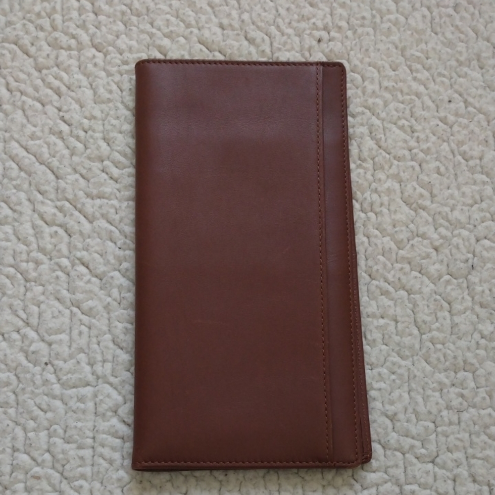 Cutter & Buck Brown Leather Bifold Slim Travel/Long Wallet